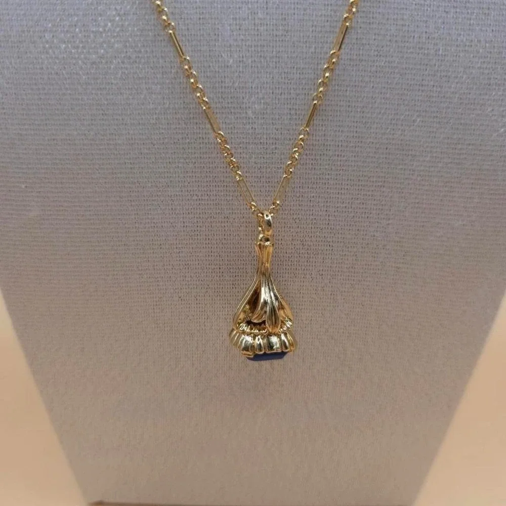 Madewell Gold and blue lapis‎ lazuli necklace